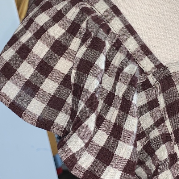 TopShop Brown & White Gingham Sleeveless Dress 60 - Picture 11 of 13